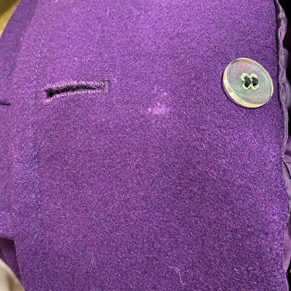 Apostrophe Womens Pea Coat 16W 18W Aubergine Purple Vibrant Academia Wool Blend - Picture 8 of 8
